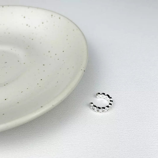 Pave Ball Cluster Fake Piercing - Silver