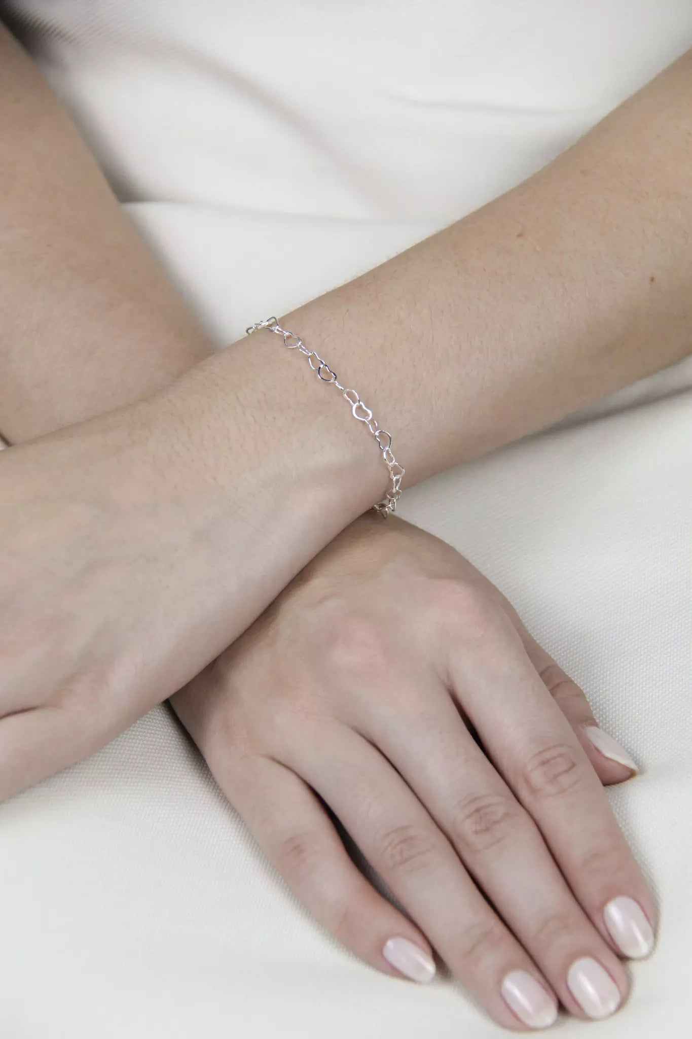 Heart Chain Bracelet - Silver